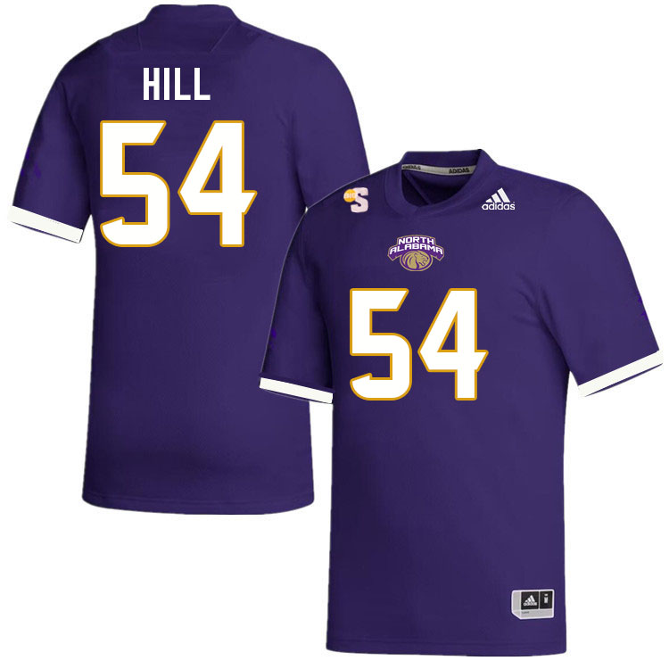 Men-Youth #54 Carson Hill North Alabama Lions 2023 College Football Jerseys Stitched-Purple